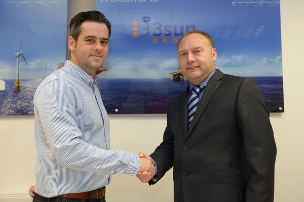 Scira's Colin Galer with 3sun's Group Managing Director Graham Hacon at the recent opening of 3sun's new facility in Great Yarmouth.