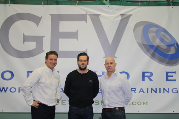 Scira's Colin Galer flanked by GEV Offshore's Managing Director David Fletcher on the left and GEV Offshore's Operations Director Brandon Hannon on the right