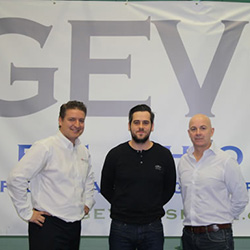 Scira's Colin Galer flanked by GEV Offshore's Managing Director David Fletcher on the left and GEV Offshore's Operations Director Brandon Hannon on the right.