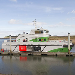 WaveCraft vessel Umoe Firmus in the harbour at Wells-next-the-Sea 