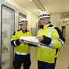 Electrical Engineers James Cooke and Richard Nunn at the onshore substation - photo CHPV